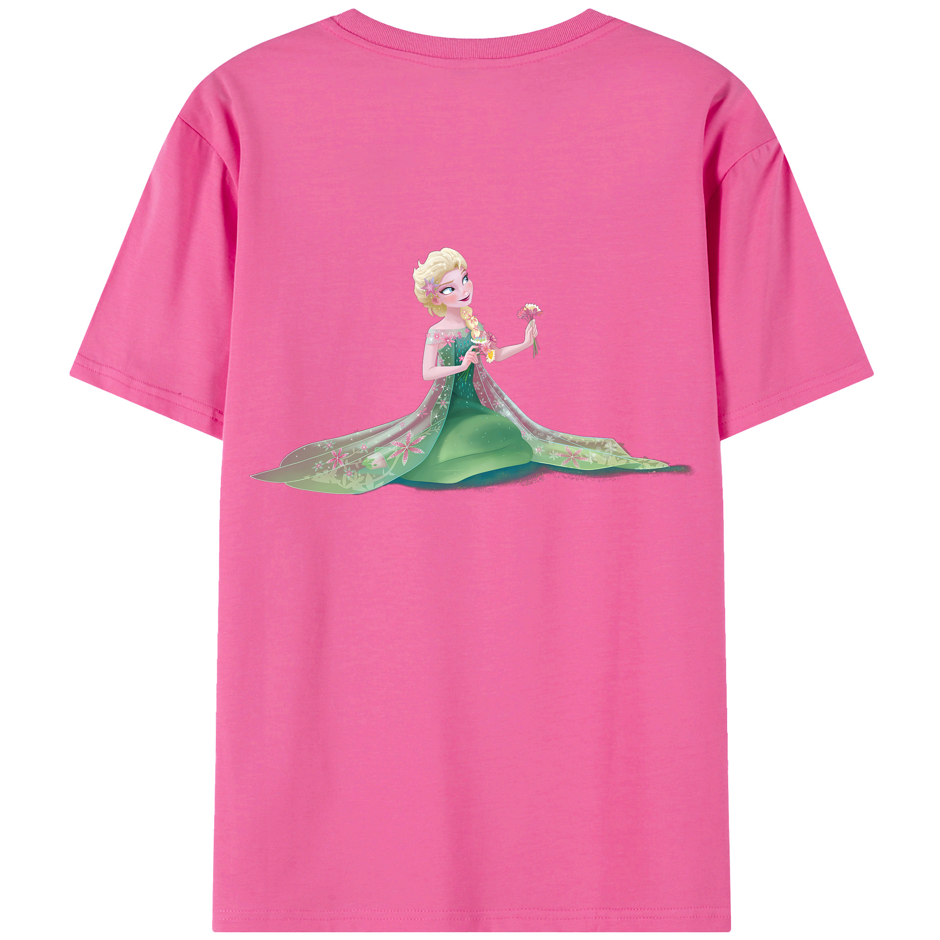 （画像用） アナと雪の女王 アンナ エルサ Frozen Anna Elsa レディース半袖Tシャツ(バックプリント)